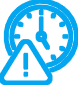 Clock with warning icon
