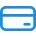 Icon of a credit card with a magnetic stripe and chip.